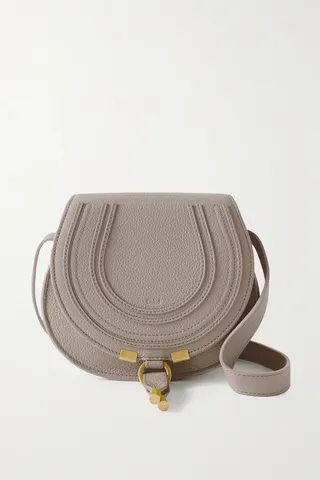 Chloé - Marcie Mini Textured-leather Shoulder Bag - Gray
