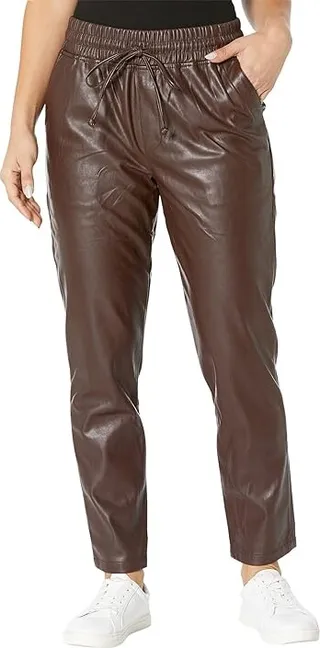 KUT from the Kloth Alanna -Faux Leather Drawstring Pants (Chocolate) Women's Casual Pants