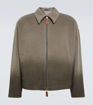 Cashmere and wool blouson jacket