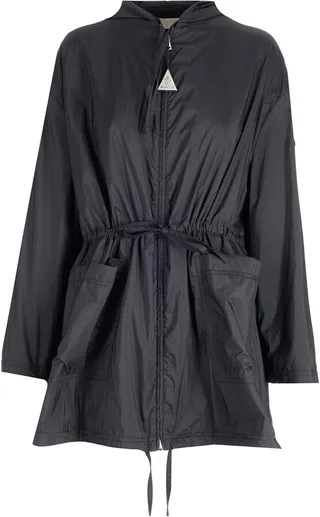 Moncler Suir Logo Patch Hooded Rain Jacket