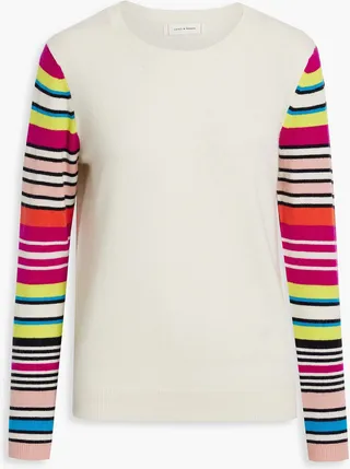 Striped wool and cashmere-blend sweater