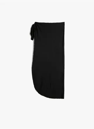 Tie Detail Midi Pareo Skirt