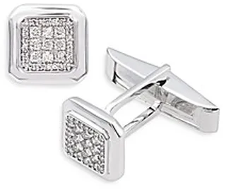 Bloomingdales Diamond Pave Cufflinks in 14K White Gold - 100% Exclusive