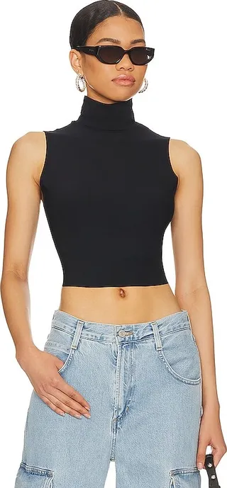 Butter Sleeveless Cropped Turtleneck