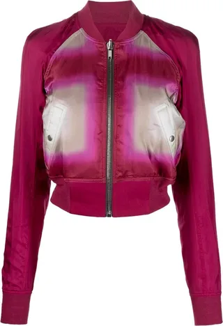 Cropped Gradient-Effect Bomber Jacket