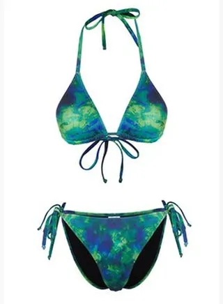 Abstract Patterned Triangle Tie Bikini Set TBESS24BT00129
