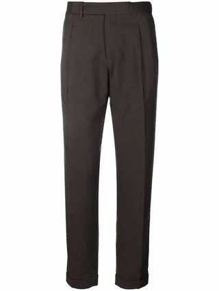 Cropped Wool Tailored Trousers