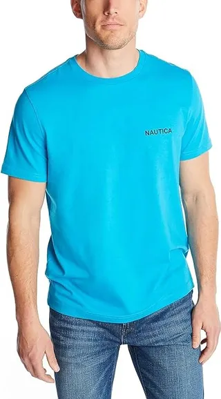Nautica Men's Short Sleeve Solid Crew Neck T-Shirt (Hawaiian Ocean) Men's T Shirt