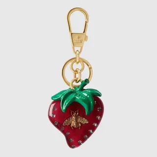 Gucci bee strawberry-shaped keychain