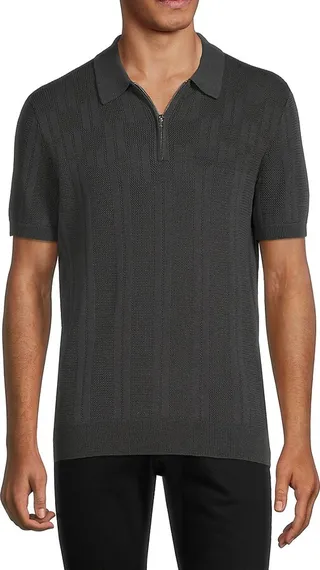 Ribbed Quarter-Zip Sweater