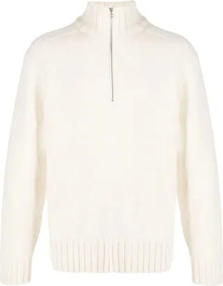 Zip-Front Roll-Neck Jumper