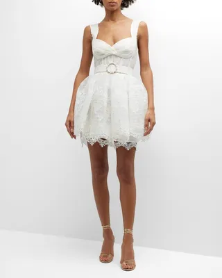 High Tide Embroidered Corset Mini Dress