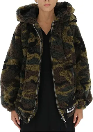 Miu Miu Camouflage Print Hooded Jacket
