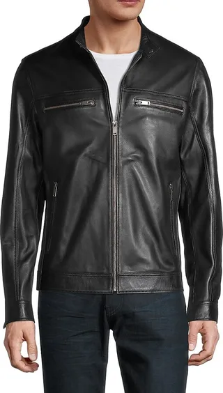 Zip Up Leather Jacket