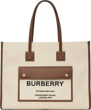 Burberry Off-White Medium Freya Tote