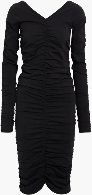 Ruched stretch-jersey dress