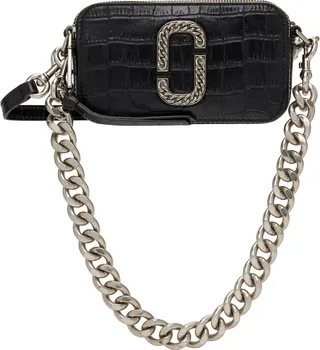 Marc Jacobs Black 'The Croc-Embossed Snapshot' Bag