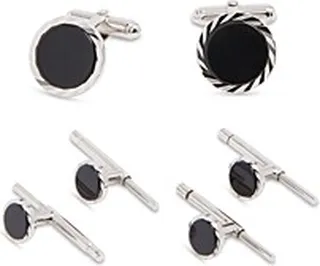 David Donahue Onyx Stud and Cufflink Set