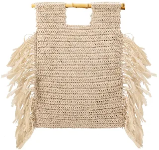 Melie Bianco Women's Casey Medium Straw Foldover Clutch