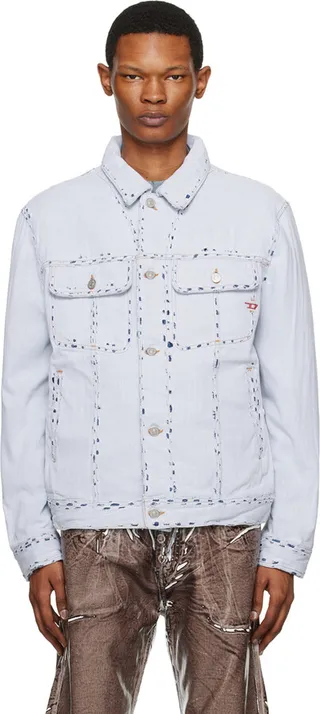 Diesel White D-Barcy FSC1 Denim Jacket