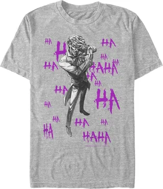 Men's Batman Joker Ha Ha T-Shirt - Athletic Heather - Small