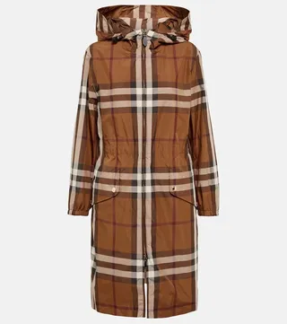 Checked raincoat
