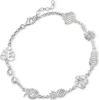 Ross-Simons Sterling Silver Beach Life Anklet