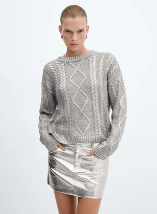 Cable Knitted Round Neck Sweater
