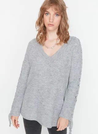 V-Neck Knitted Sweater