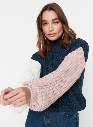 High Neck Knitted Sweater