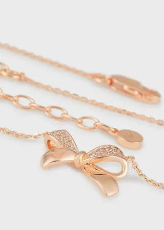 Rose Gold-Tone Sterling Silver Pendant Necklace