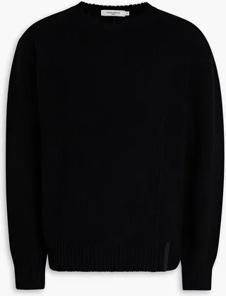 Appliquéd wool sweater