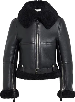 Shearling biker jacket