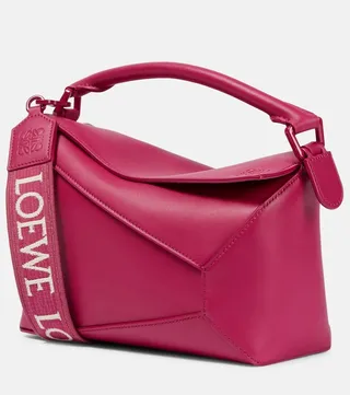 Puzzle leather shoulder bag