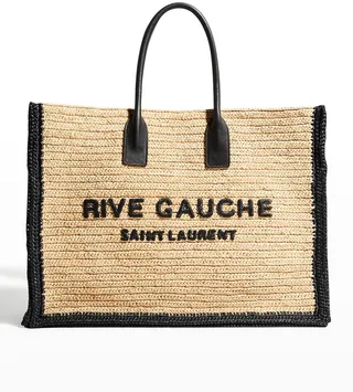 Rive Gauche Raffia Tote Bag