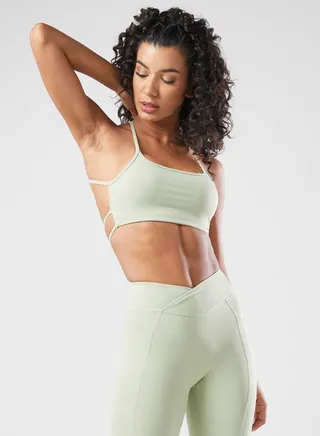 Cross Striped Back Sports Bra