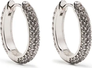 Crystal-Embellished Small Hoops