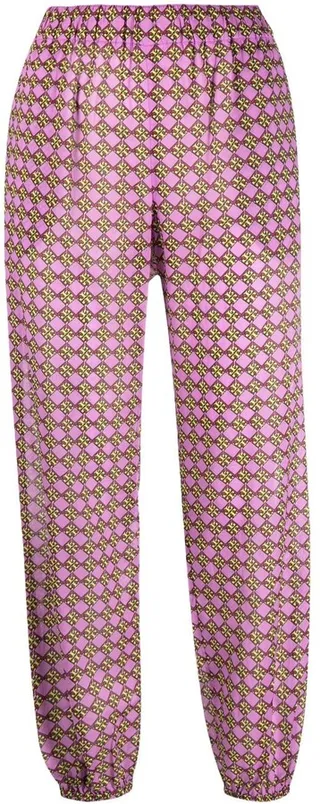 Monogram-Pattern Straight Trousers