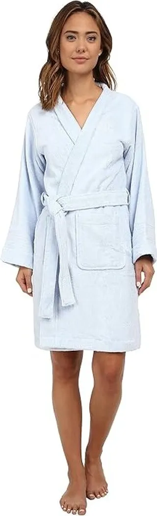 LAUREN Ralph Lauren Greenwich Woven Terry Robe (Estate Blue) Women's Robe