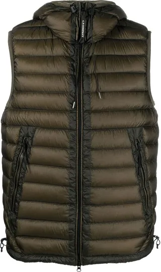 Goggle-detail padded gilet