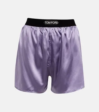 Silk-blend satin shorts