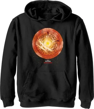 Boy's Marvel Doctor Strange in the Multiverse of Madness Orange Rune Pull Over Hoodie - Black - Large