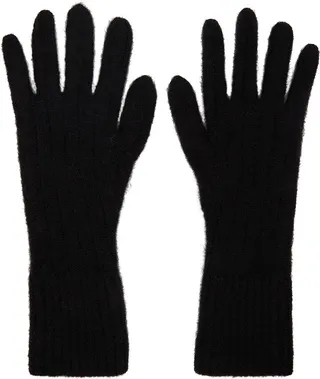 Dries Van Noten Black Neilos Gloves