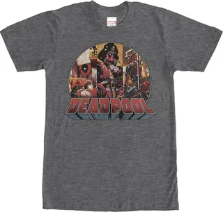 Men's Marvel Deadpool Disguise T-Shirt - Charcoal Heather - Medium