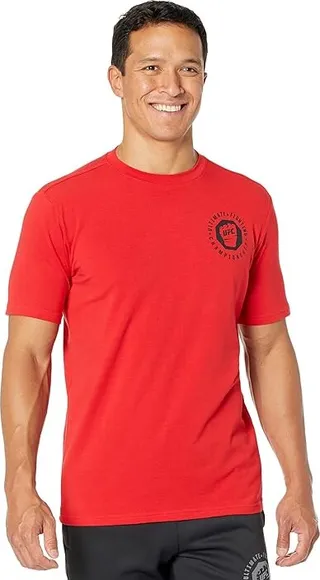 UFC Short Sleeve Crew Neck Tee (Red) Men's Clothing