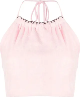 Gathered-Detail Halterneck Top