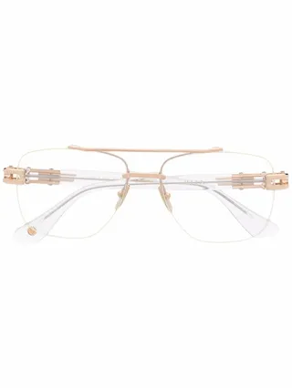 Matte-Finish Pilot-Frame Glasses