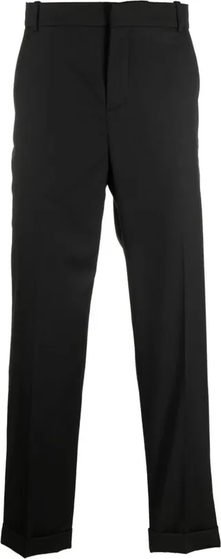 Mid-Rise Straight-Leg Trousers