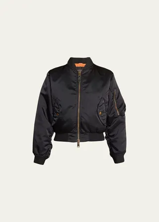 Shrunk Zip-Up Bomber Jacket