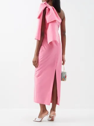 Josselin Bow-shoulder Taffeta Dress